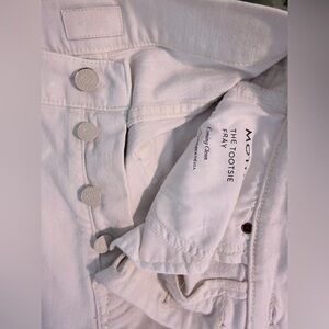 MOTHER White The Tootsie Fray Denim Jacket